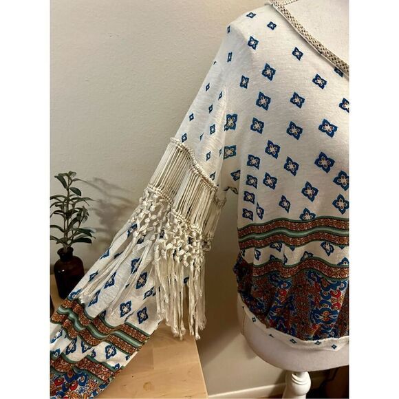 Free People Macra Maze Me Blouson Top  Size XS - Picture 4 of 10